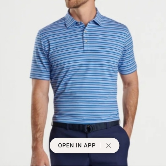 Peter Millar Blue Performance Polo Shirt - Picture 1 of 4